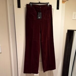 Paige Burgundy (Dark Oxbood) velvet Pants